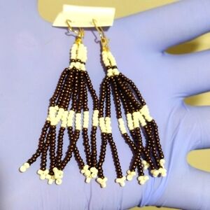 Women's Gold-tone Kidney Wire Colorful Beads Fringe /Chandelier drop Earrings #4